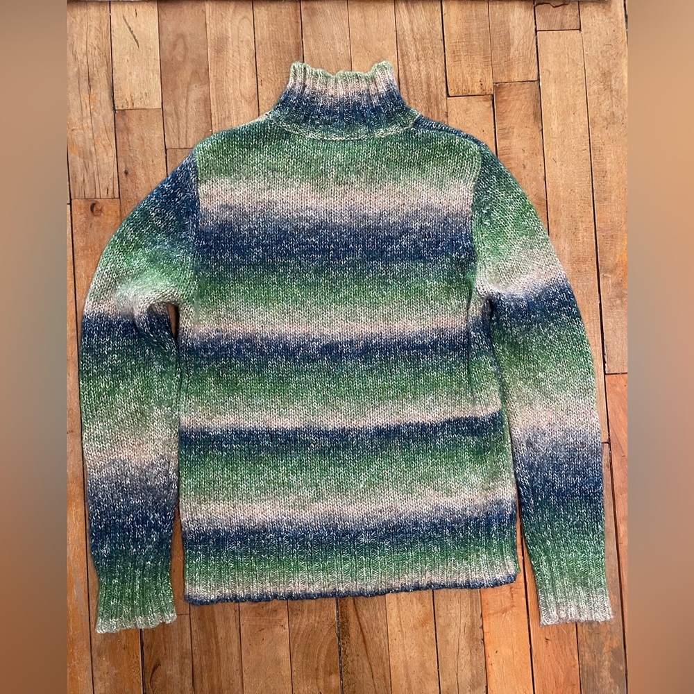 Olsen silk blend double zipper tri-coloured cardigan-Small - Picture 9 of 10